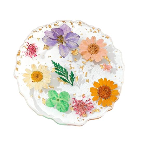 Handmade Resin Coaster Dried Flowers Cup Mat Heat-Resistant Clear Waterproof Table