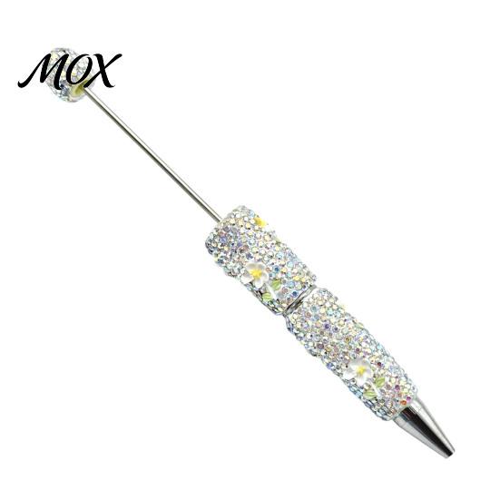 Sparkling Cartoon Shaped Pen DIY Glow-in-the-Dark Diamond Beaded Pen, Rhinestone Ballpoint Pens with Charms, Cute Glitter Writing Stable Tools