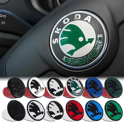 43/44 мм Наклейки-эмблемы на центр руля автомобиля Для Skoda Octavia VRS Rapid Kodiaq Fabia Kami Kamiq A7 Karoq Super