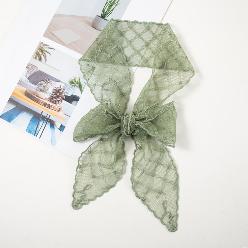 Embroidered Flower Women Narrow Long Scarf Elegant Sunscreen Shawl Ins Female Headscarf Summer