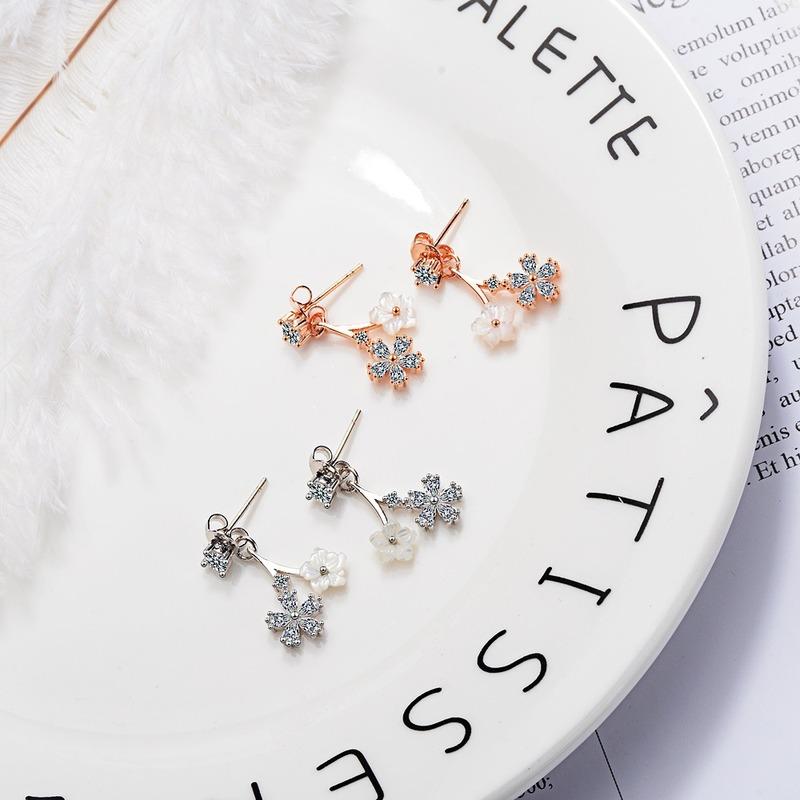 Женские серьги из медного сплава с цирконом Lindon - Серьги-подвески в подарок на свадебную вечеринку