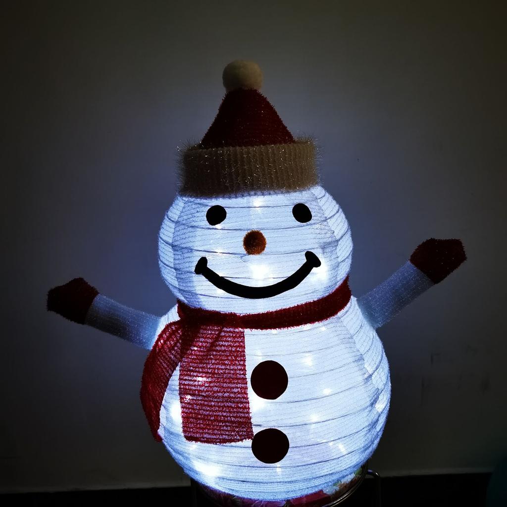 Christmas Snowman Decoration With LED Light 1.98FT Collapsible Christmas Snowman Santa Decor For Indoor Outdoor