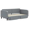 Pull Out Daybed with Drawers Light Grey 100 x 190 cm Fabric