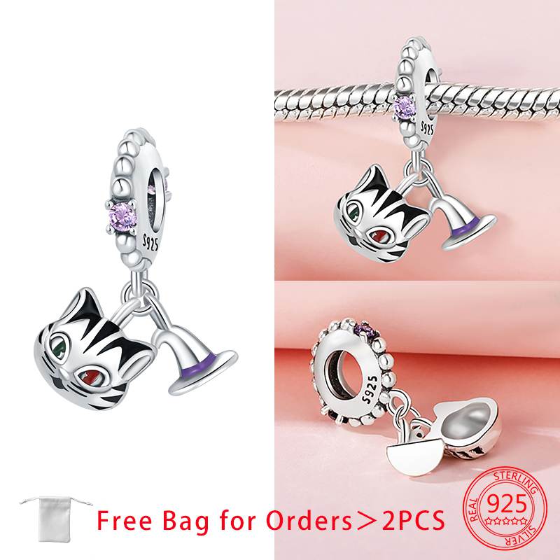 Anniversary Exquisite Charms Copper Magic Cat Moon Beads Fit Original Bracelets Beads Charms Jewelry Making Jewelry Gift