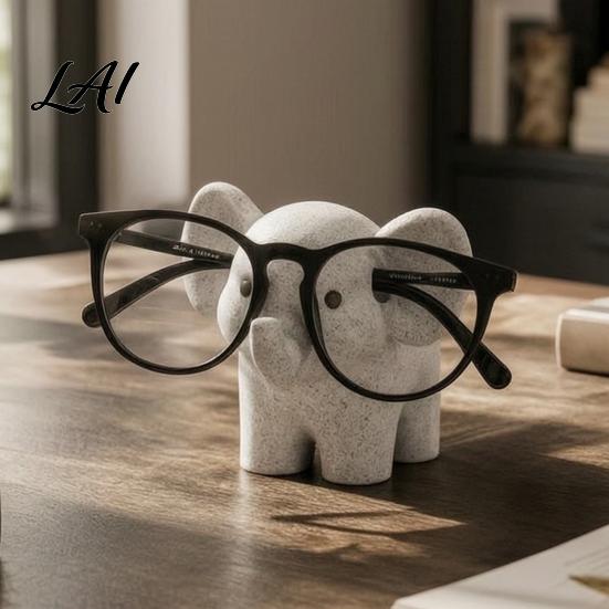 Creative Gift for Myopic People Elephant Shape Glasses Holder Resin Spectacle Display Stand Modern Style Bedside Eyewear Tray Tray Stable Eyeglass