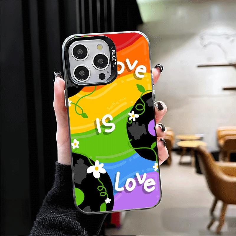 LGBT Rainbow Love Is Love Shockproof Phone Case for iPhone 17 Air 16 16E 15 Pro Max 14 Plus 13 Mini 12 Back Cover Anti Fall Fund