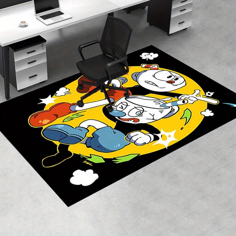 1 шт. Cuphead",Mugman",Art" Ковер для офиса Мягкий полиэстер Нескользящий Машинная стирка Ковер для помещений Livin