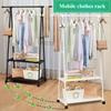 Мобильная вешалка для одежды Портативная многоярусная подвесная одежда Мобильная полка для одежды Хранилища на колесах Простые треугольные вешалки