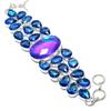 Mystic Rainbow Topaz, Topaz Handmade 925 Sterling Silver Bracelet 7-8" B6p70