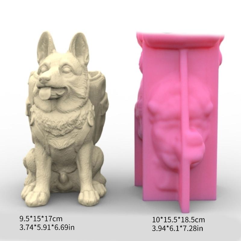 3D Silicone Mold Silicone Casting Mould Collie Shape Silicone Craft Molds for Making Concrete Resin Flower S
