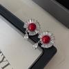 Серьги Ankara Red, серьги-гвоздики с кристаллами и круглыми гранями, винтажная зимняя атмосфера, серьги-подвески премиум-класса в форме капли воды с жемчугом