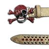 Popular Skull Buckle Belt for Adult Rhinestones Rivet Belt All Matching Blingbling Western Belt for Daily and Club