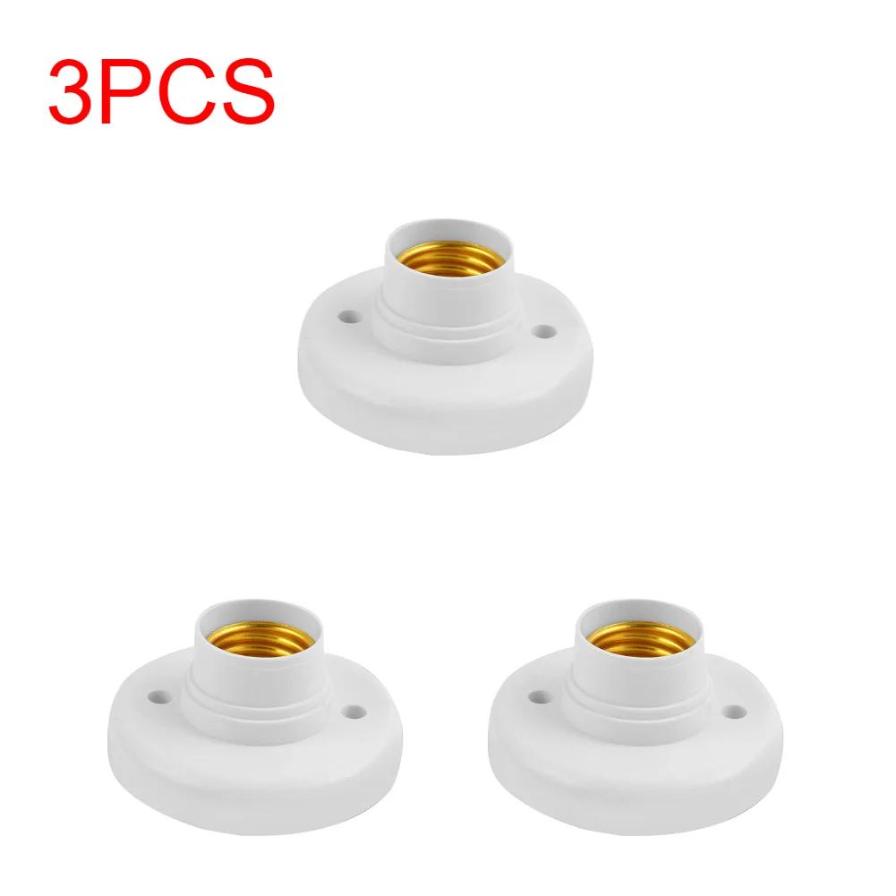 1-20PCS 220V E27 Screw Lamp Stand Light Bulb Socket Holder Adapter Base Cap Socket White Ceiling Light Lamp Bulb Fixing Base