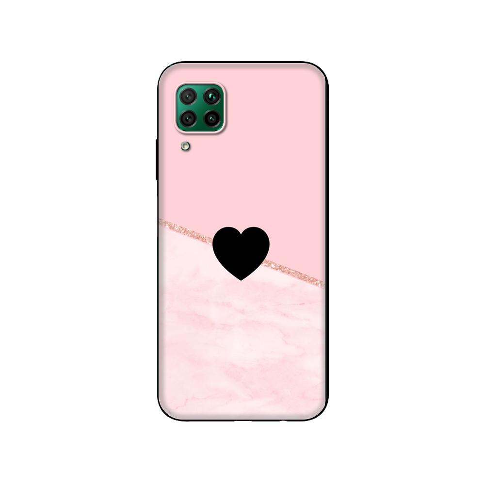 Черный чехол из ТПУ для Huawei P30 Lite P30 Pro P40 чехол для Huawei P40 LITE EP Smart 2020 чехол Gold Rose Glitter Pink Love Herat