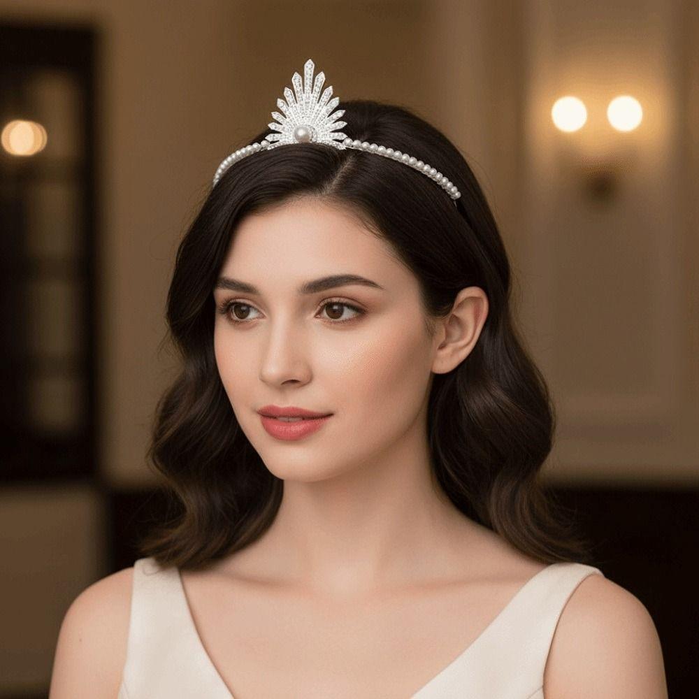 Simple Design Wedding Bride Crown Crystal Rhinestone Princess Crown  Wedding Ceremony