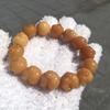White Jade Bodhi Root Bracelet with Cat Claw Bodhi Seeds and High Polish Buddhist Prayer Beads