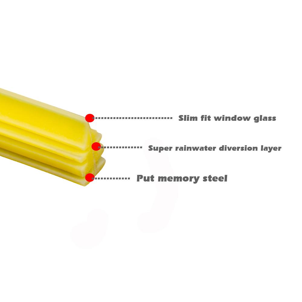 Car Wiper Blade Silica Gel Silicon Refill Strips for Frameless Boneless Wipers 6mm 14"15"16"17"18"19"20"21"22"24"25"26"28" 2PCS Wipers Blades 3