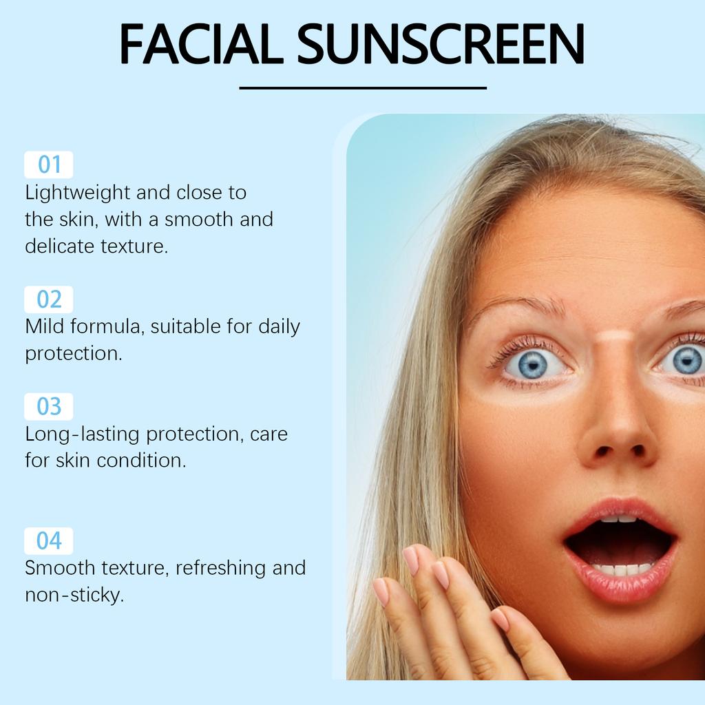 Освежающий солнцезащитный крем для лица, устойчивый к УФ-излучению, увлажняющий, осветляющий, изолирующий, с высокой защитой от УФ-лучей, солнцезащитный крем для лица.