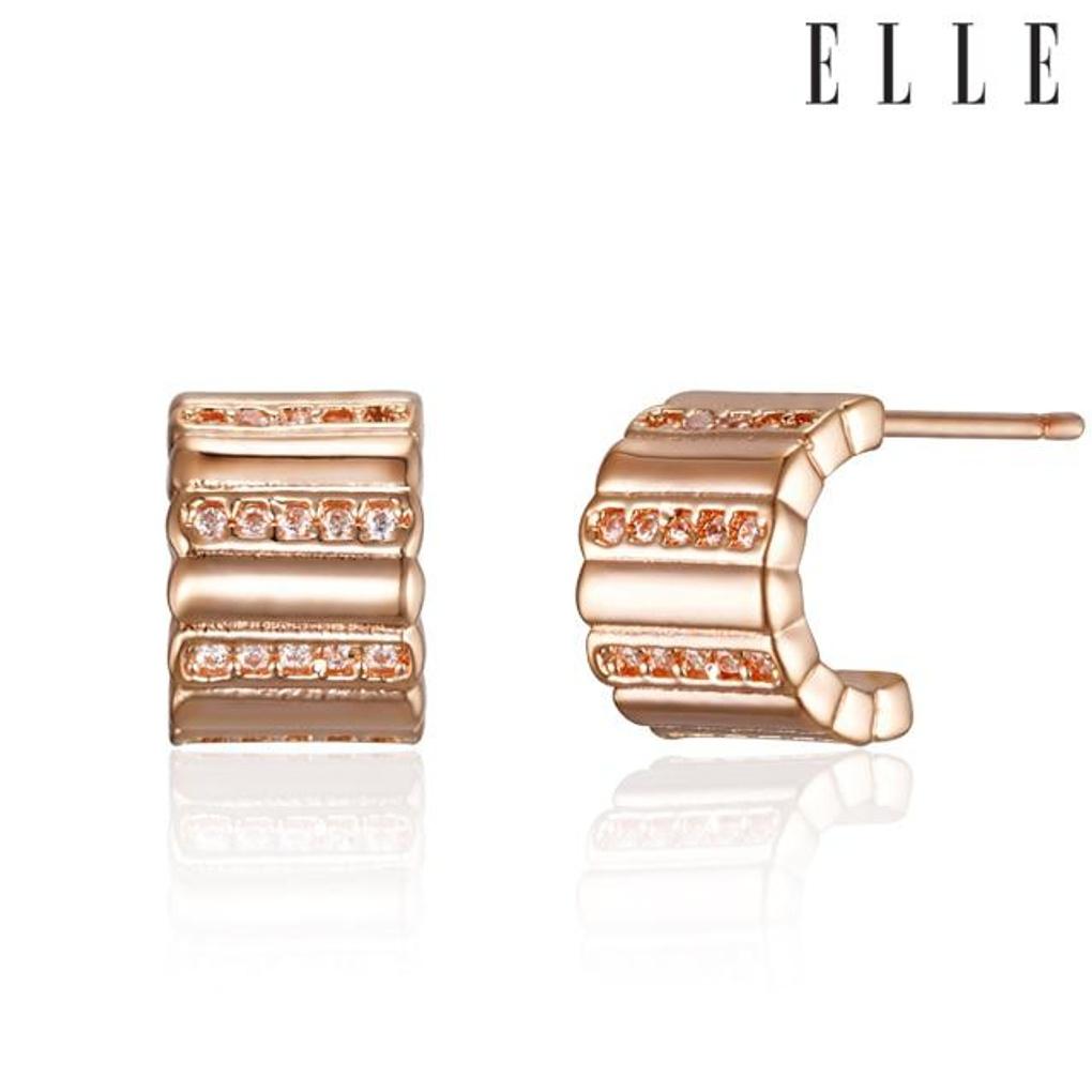 Серьги-тоннели Ella One из 14-каратного золота с кубическим цирконием (Позолоченный) ELGPEE500