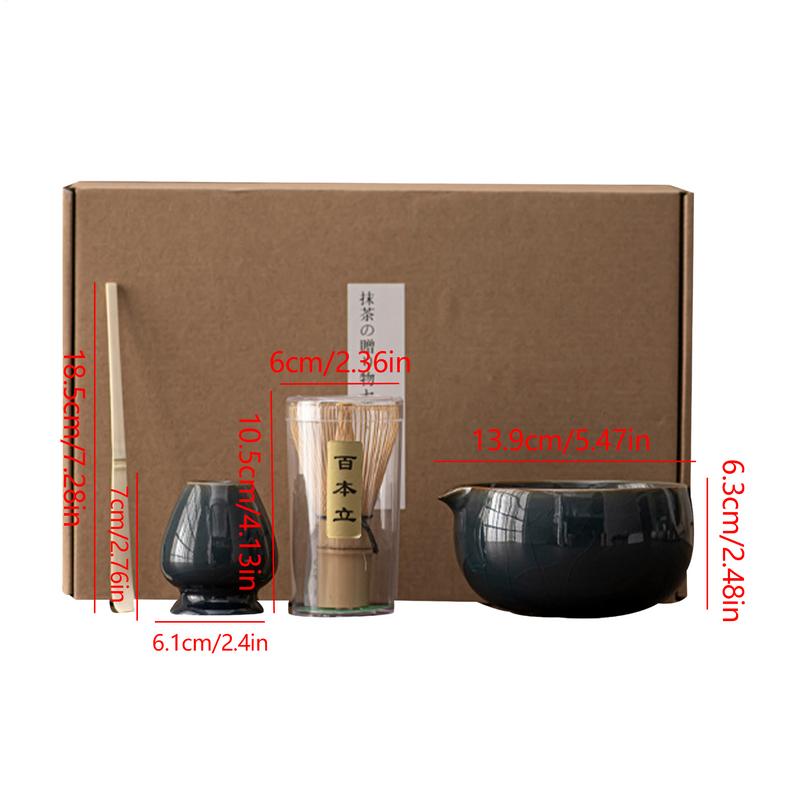 Держатель для венчика матча 4 предмета Японский набор для порошка матча Набор чаш для матча Аксессуары для матча Для начинающих Дома Наслаждайтесь в одиночестве Или