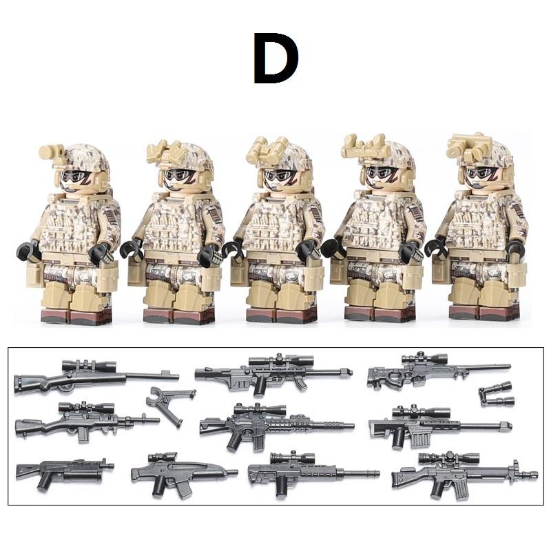 Us Special Forces Seals Soldiers SWAT Guns Weapon Building Blocks Kit Bricks Sets Classic Arms Model Kids Toys