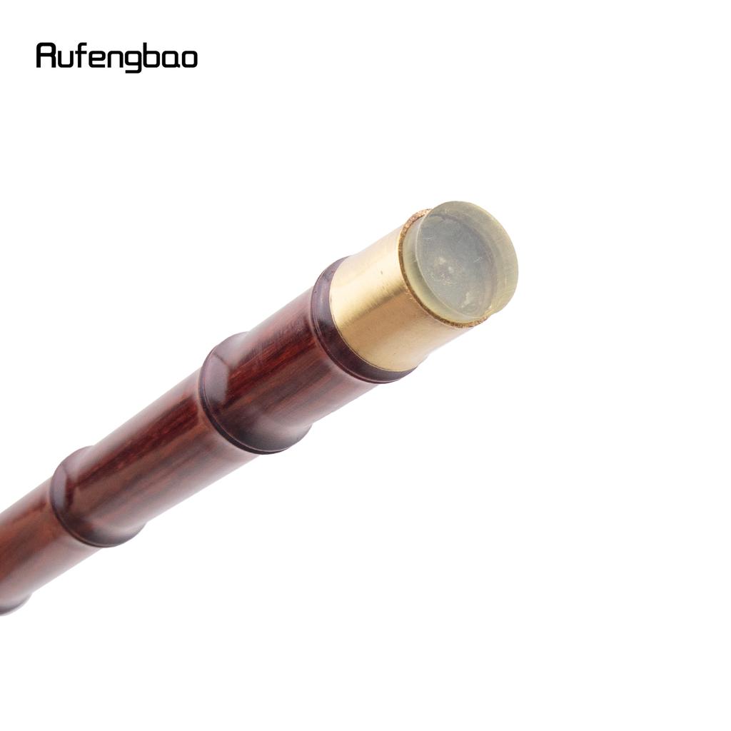 Red Dragon Wooden Bamboo Joint Single Joint Fashion Walking Stick Decorative Cospaly Cane Halloween Crutch Wand Crosier 92cm