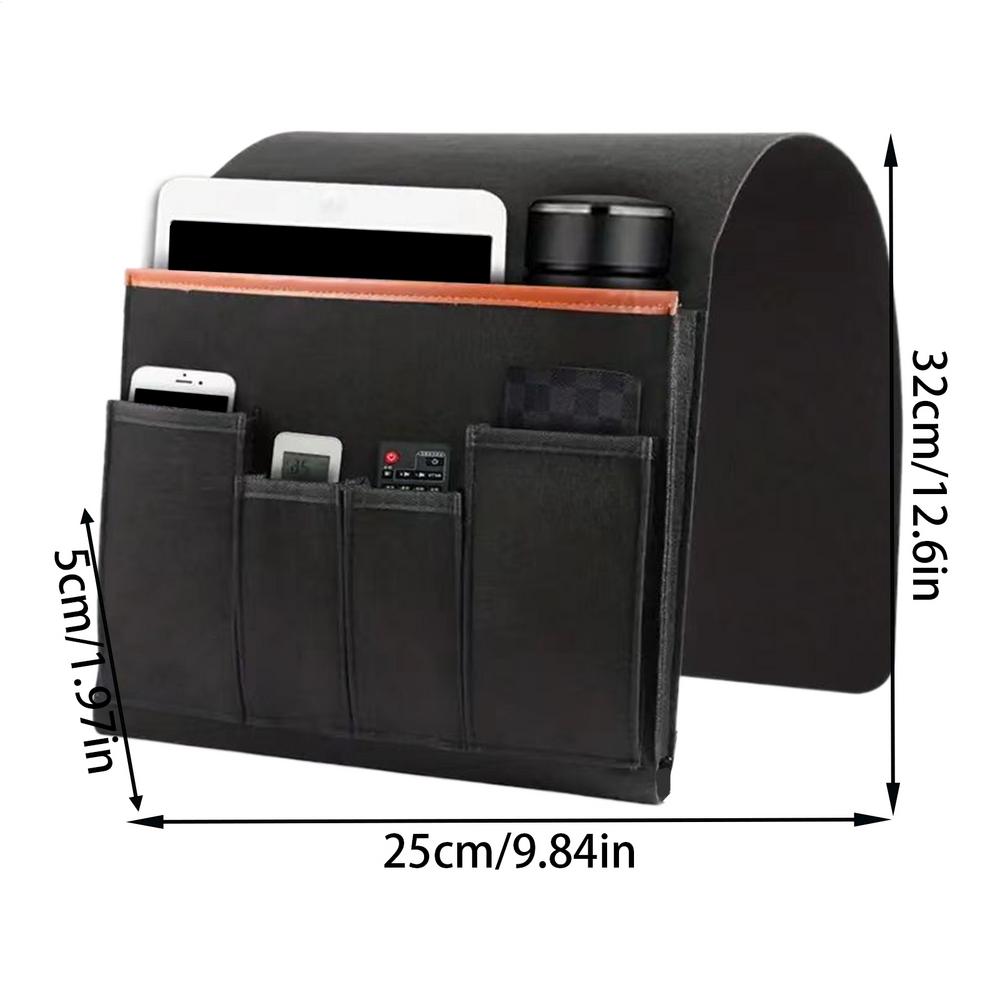 Household Sofa Armrest Storage Bag Felt Couch Recliner Armrest Bedside Organizer for Cell Phone Remote Control Hanging Bag
