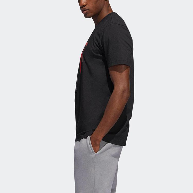 Adidas McGrady Баскетбольная спортивная футболка с короткими рукавами с круглым вырезом и принтом, мужские топы, черный DU6437