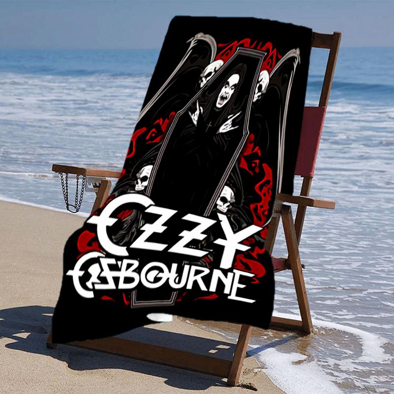 proof beach towel with a Ozzy Madman pattern - soft,absorbent,quick-drying,machine washable - perfect for swimming,camping,bathing