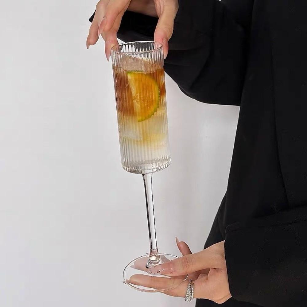 Striped Wine Cup Transparent Champagne Cup Drinkware Cocktail Champagne Cup Drink