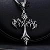 Men's Flame Cross Totem Retro Pendant Necklace