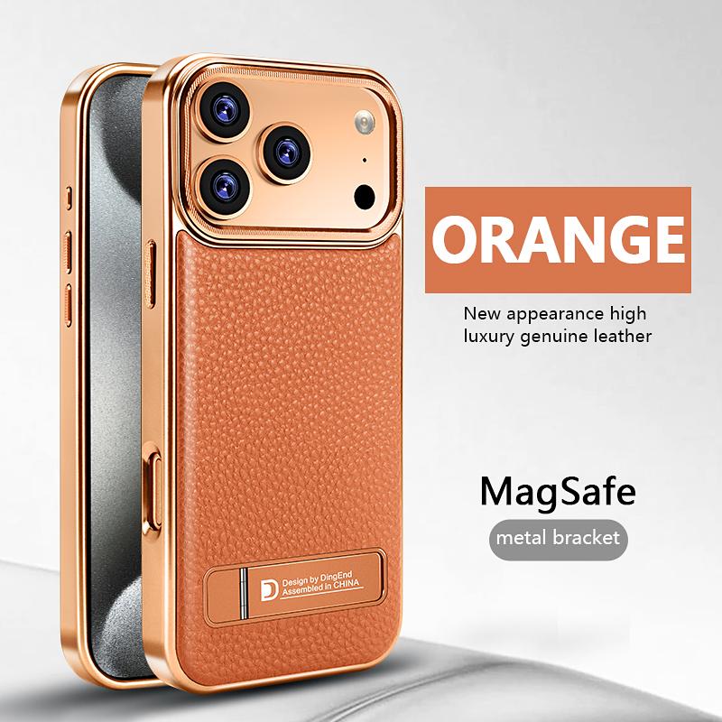 Магнитный кожаный чехол с покрытием для iPhone 17 Pro Max Funda iPhone 16 Pro Max 15 14 13 Роскошный складной держатель ударопрочный чехол-держатель для телефона