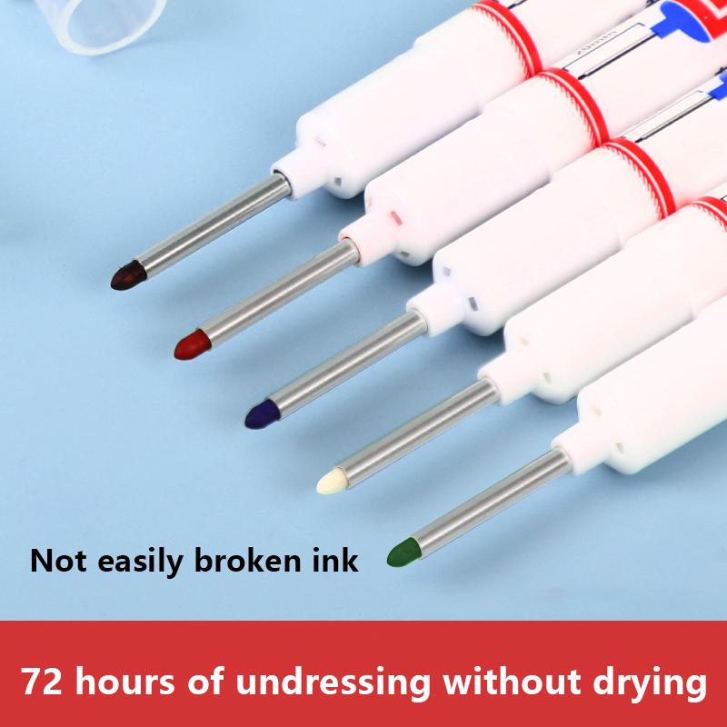 3 шт. Многоцелевой водонепроницаемый маркер с длинной головкой 20 мм, для строительства, деревообработки, глубоких отверстий, маркер для краски