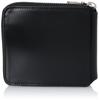 Aries Men's Cordovan Bifold Wallet with Round Zipper, Black