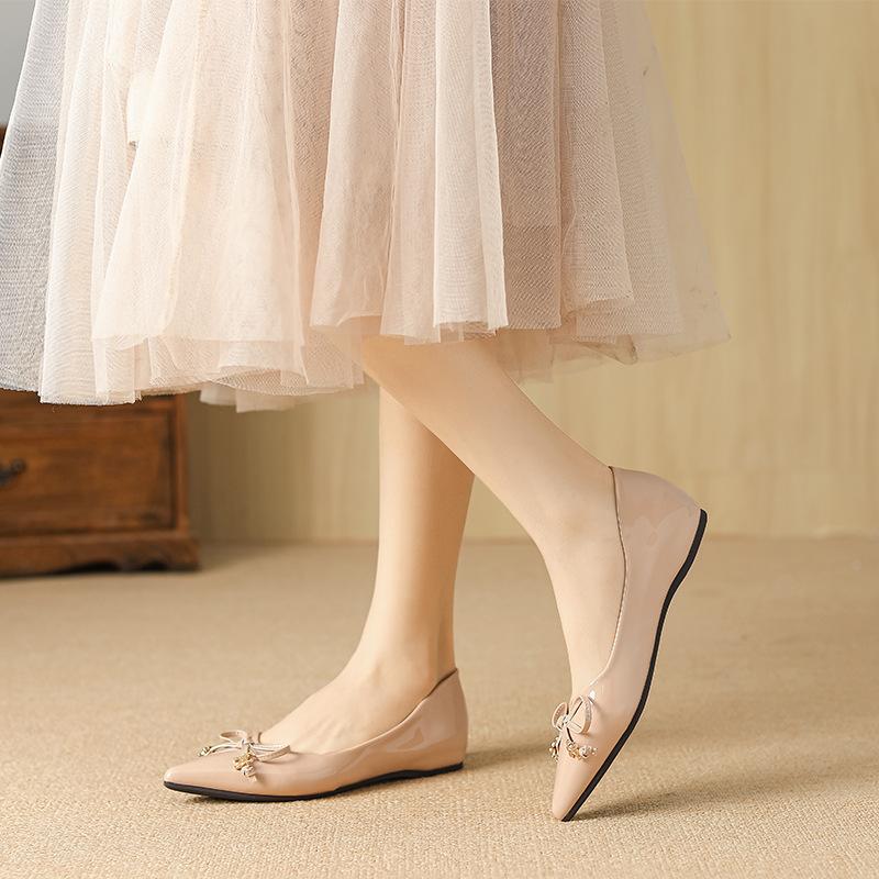 W828-33 Temperament 2025 New Xiaoxiangfeng Pointed Single Shoes Women Shallow Mouth One Pedal Ladyshoes Women