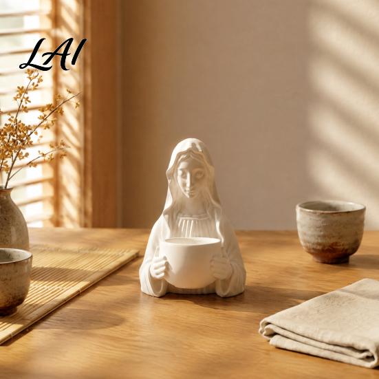 Goddess Statue Flower Pot 3D Printed Half-Body Statue Elegant Bust Figurine with Storage Decorative Container for Candle Succulents Jewelry
