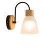 Simple and Modern LED Wood Glass Wall Lamp Bedroom Bedside Cable Switch Wall Lamp Corridor Balcony Entrance LED Light Luster