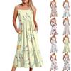 Women's Long Beach Casual Elegant Spaghetti Strap Maxi Dress Floral Low-key Flowing Bohemian Dress