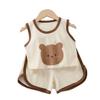 Children's Cotton Sleeveless Summer Sportswear Set - Two-Piece Casual Outfit for Toddlers and Kids
