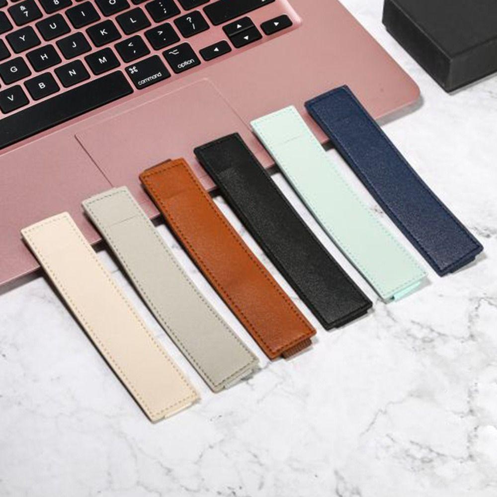 Lightweight Pu Leather Elastic Buckle Pen Bag Pencil Case Pen Clip Pen Holder