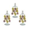 Fourcart Cute Glass Christmas Tree Ornament Set: Striped Tree X 3