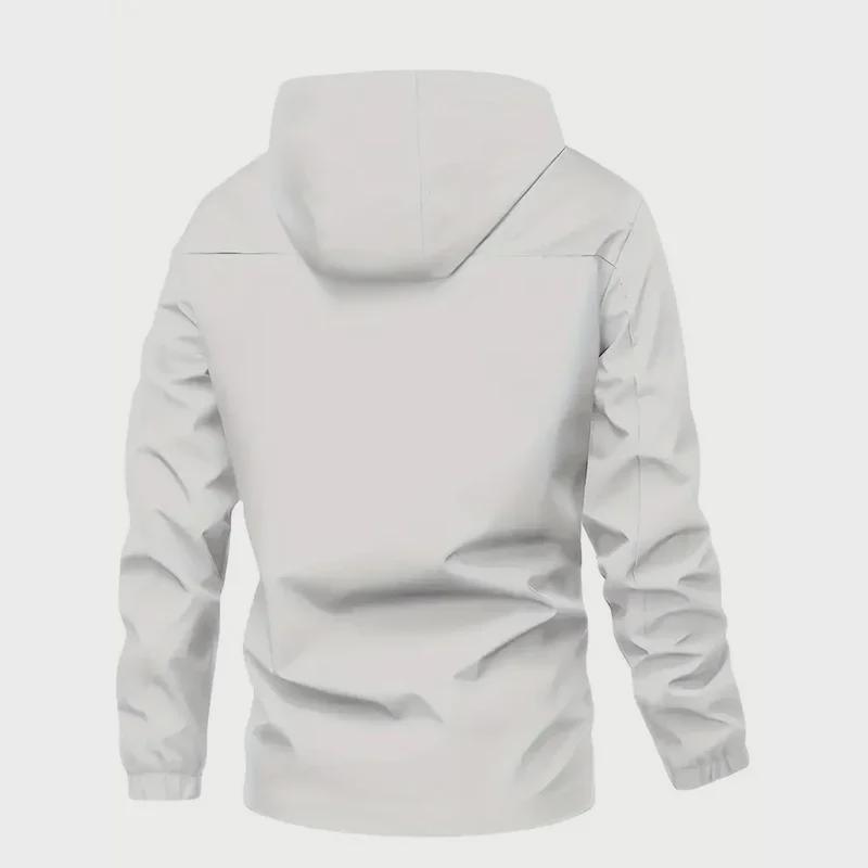 Мужская ветровка осень/зима 2025 года со съемным капюшоном