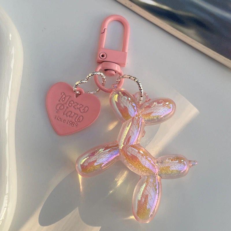 Fashion Keychain Punk Y2K Balloon Dog Keychains for Women Bag Pendant Jewelry Trinket Girl's Car Key Ring Key Chain Accessories