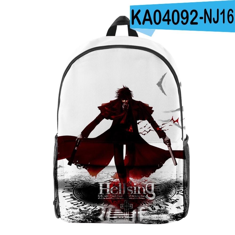 Классический Новый Забавный Крутой Hellsing зрачок Рюкзак для книг Тетрадь Рюкзаки 3D Печать Оксфорд Водонепроницаемый Рюкзаки для путешествий для мальчиков/девочек