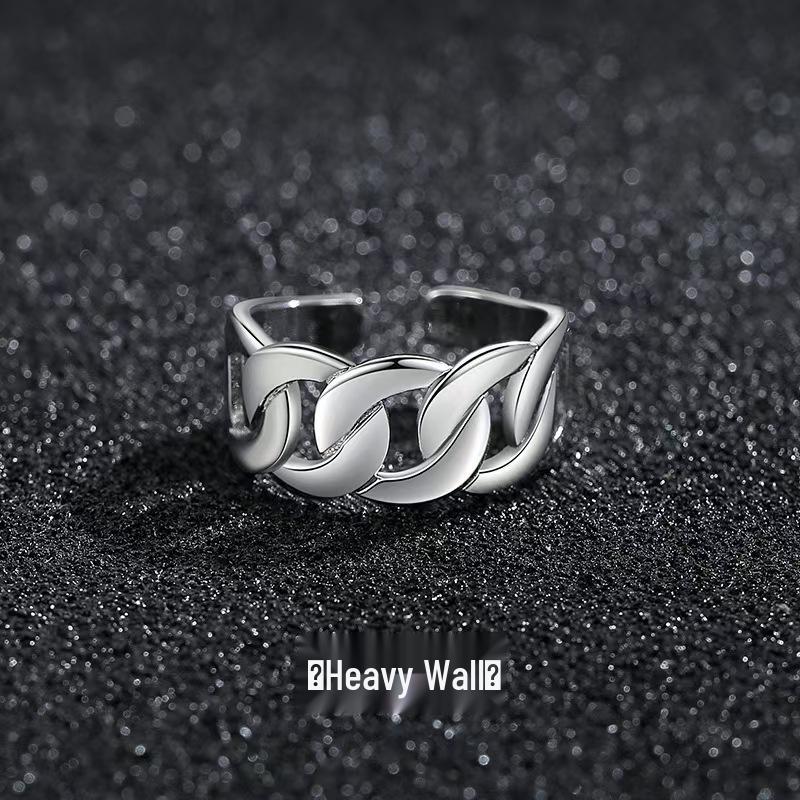 Men's Adjustable Retro Hip-Hop Index Finger Ring - Open, All-Match Single Trend Ring