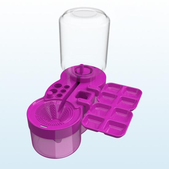 6 In 1 Brush Cleaner Artists Teachers Kids Paint Brush Holder Palette Water Circulation Brush Cleaner Portable Painting Tool