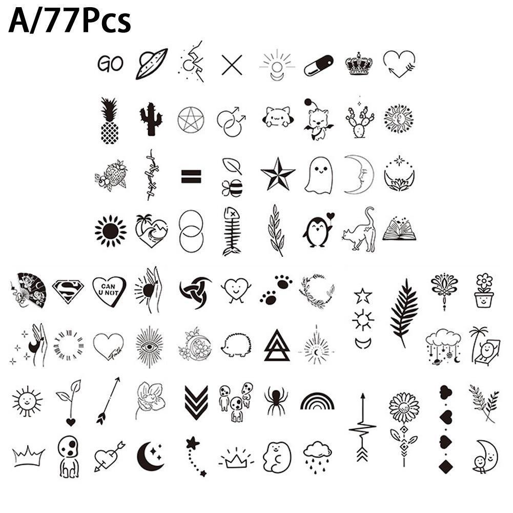 Маленькие наклейки для татуировок со свежим травяным соком, неотражающие, полупостоянные, водонепроницаемые, одноразовые, милые, маленькие татуировки