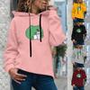 Women's Fashion Casual Print Hooded Sweatshirt Loose Sports Tops Pullover