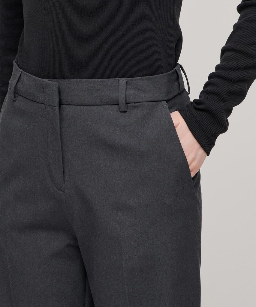 MUSINSA STANDARD WOMAN Женские расклешенные брюки со скрытой резинкой и разрезом [Серый]