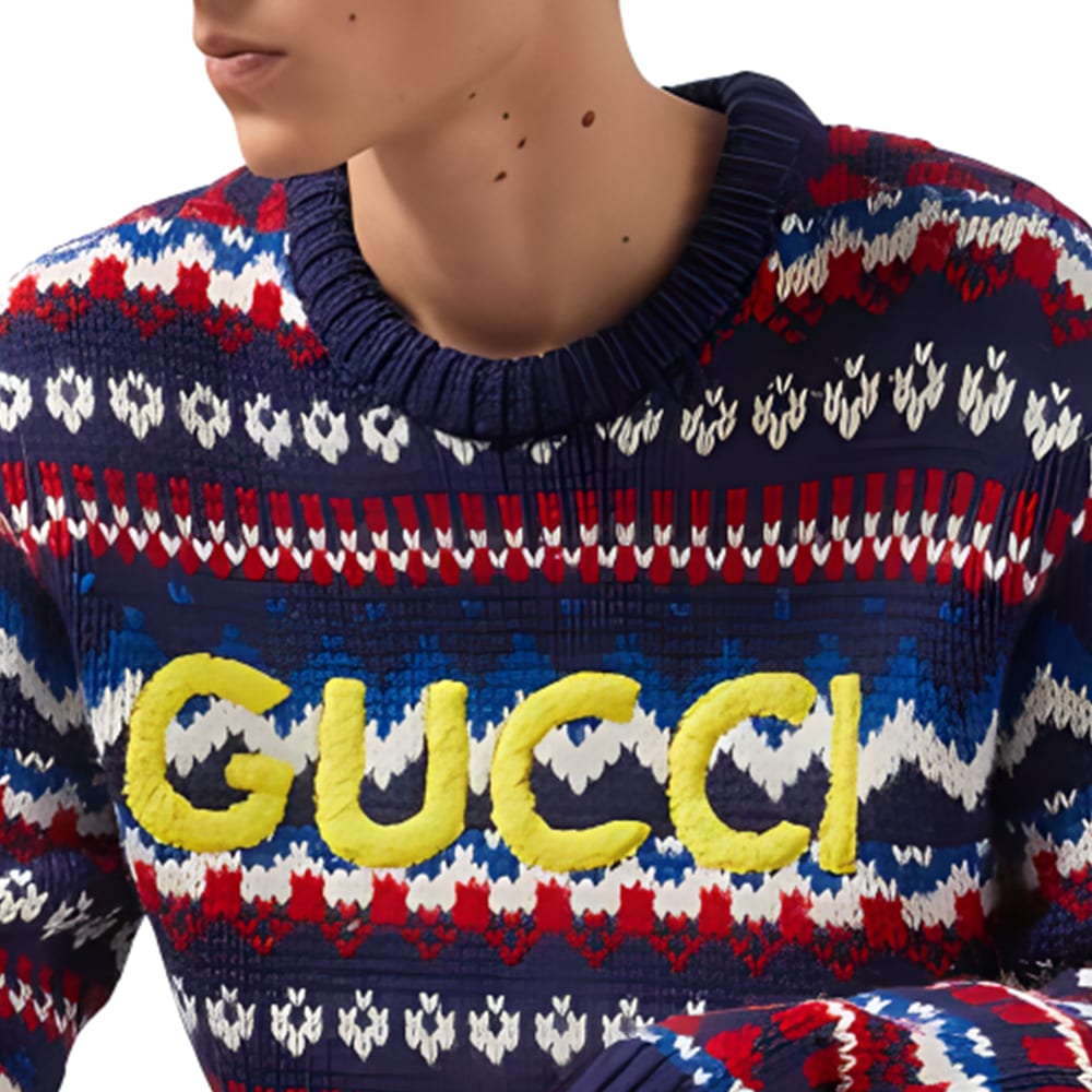 Gucci Свитер мужской FW23 Мультиколор 763391-XKDOX-4216